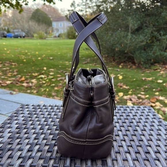𝅺COACH Soho Brown Leather Satchel with Contrast Stitching - Picture 4 of 16